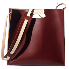 Handmade Leather Red Womens Tote Purse Handbag Tote Shopper Bag for Women