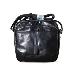 Genuine Leather Mens Cool Small Messenger Bag Sling Bag Chest Bag Bike Bag Cycling Bag for men