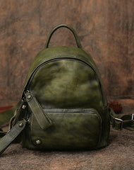 Classic Coffee Leather Rucksack Womens Compact Leather Backpack Ladies Backpack Purses