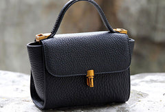 Handmade Leather Vintage Mens Black Handbag Shoulder Bag for women