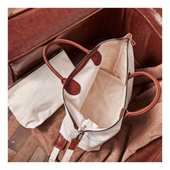 Cool Canvas Leather Mens Tote Bag 15'' Messenger Bags Handbag Canvas Tote Shoulder Bag for Men Women