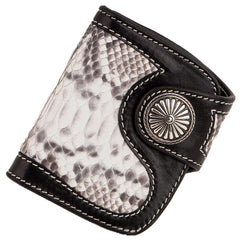 snake wallet men​ Handmade Leather Wallet Biker Wallet Snake Skin Wallet Cool Wallets for Men Biker Chain Wallet