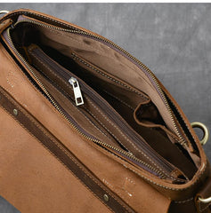 Leather Mens Brown Briefcase 13'' Laptop Bag Messenger Bag Shoulder Bag For Men