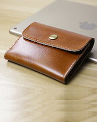 Cute Women Leather Mini Zip Coin Wallet Dark Coffee Change Wallets Slim Billfold Wallet For Women