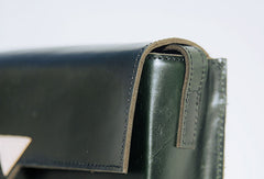 Handmade leather green purse phone bag shoulder bag cossbody bag purse women - EverHandmade