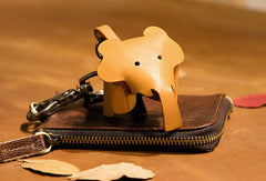 Handmade Elephant Hippo Key Wallet Keychain Leather Wallet Cute Leather Accessories Gift For Men Women