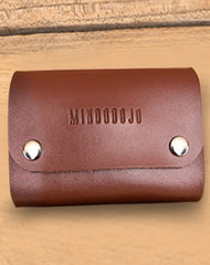 Cute Women Tan Leather Card Holders Coin Wallet Multi Card Wallet For Women