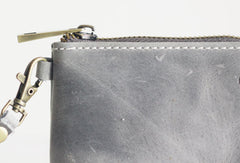 Handmade leather zip phone clutch wallet Wristlet wallet purse clutch women