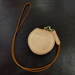 Cool Leather Brown Men's Womens Coin Holder Black Wristlet Change Wallet Coin Case For Men