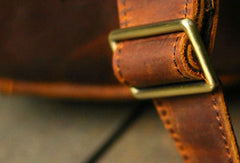 Genuine Leather Mens Cool Chest Bag Sling Bag Crossbody Bag Travel Bag Hiking Bag for men