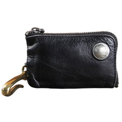 Handamde Genuine Leather Mens Cool Key Wallet Card Slim Wallet Key Holder Car Key Case for Men