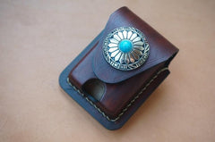 Handmade Leather Classic Zippo Lighter Case Coffee Standard Zippo Lighter Holder Pouch For Men