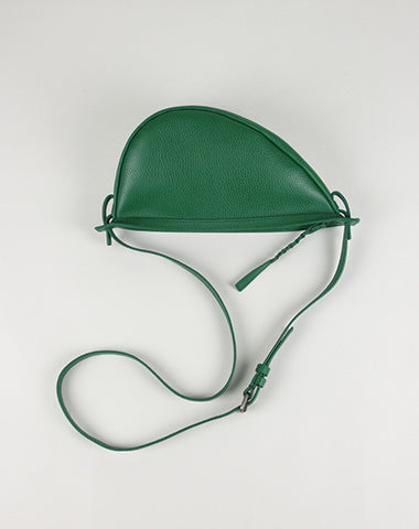 Cute Green Leather Womens Sling Bag Shoulder Bag Crossbody Saddle Bag for Women