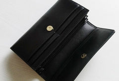 Genuine leather bifold Cute billfold clutch purse long wallet purse clutch women - EverHandmade