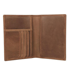 Slim RFID Men's Leather Bifold billfold Passport Wallet Travel Wallet Ticket Wallet For Men