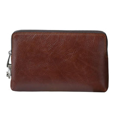 Cool Leather Mens Brown Business Clutch Bag Black Long Wallet For Men