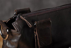 Handmade leather men Briefcase messenger vintage shoulder laptop bag vintage bag