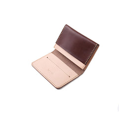 Handmade Leather Womens Small Card Wallet Front Pocket Wallet Card Holder for Women