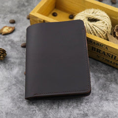 Cool Leather Mens Small Vertical Bifold Wallet billfold Wallet Horizontal Front Pocket Wallets for Men