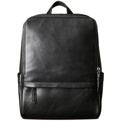 Genuine Leather Mens Large Cool Backpack Black Travel Backpack School Backpack for men