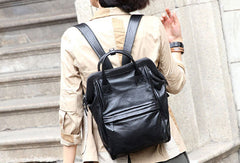 Genuine handmade Handbag Leather backpack bag shoulder bag black women leather purse - EverHandmade