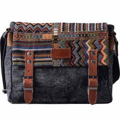 Vintage Mens Canvas Gray Cool Side Bag Messenger Bag Shoulder Bag for Men