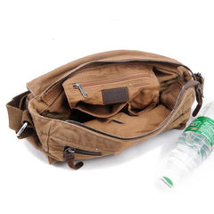 Canvas Black Mens 10 inches Postman Bag Canvas Messenger Bags Khaki Courier Bag For Men