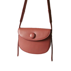 Cute Leather Red Brown Womens Saddle Purse Saddle Shoulder Bag for Women