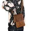 Cool Brown Leather Mens Belt Pouch Mini Shoulder Bag Waist Bags For Men