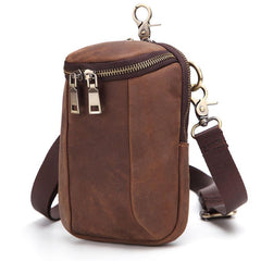 Cool Retro Mens Leather One Shoulder Backpack Chest Bag Sling Bags For Men