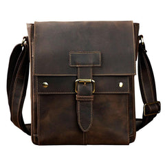 Cool Retro Leather Mens Tablet Messenger Bag Small Side Bag Messenger Bag For Men