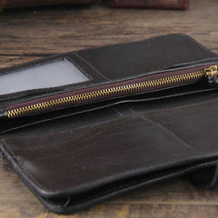 Handmade Leather Mens Cool Wallet Long Leather Wallet Phone Wallet for Men