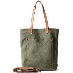 Khaki Vintage Canvas Men Womens Large Tote Bag Green Canvas Shoulder Tote Bag Shopper Tote For Men
