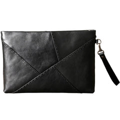 Leather Mens Clutch Cool Wallet Zipper Clutch Wristlet Wallet for Men