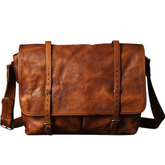 Vintage Leather Mens Cool Messenger Bag Shoulder Bags for men
