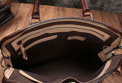 Vintage Leather Mens Brown Briefcase Work Bag Leather Business Bag  for men - EverHandmade