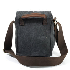 Cool Waxed Canvas Leather Mens Casual Waterproof Small Side Bag SLR Camera Bag Messenger Bag For Men