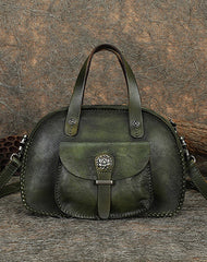 Best Leather Womens Vintage Handbag Handmade Crossbody - Back View