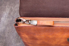 Genuine Leather Clutch Vintage Wristlet Wallet Crossbody Bag Shoulder Bag Handbag Purse For Women - EverHandmade