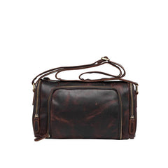 Cool Leather Small Mens Barrel Side Bag Bucket Shoulder Bag Messenger Bag for Men