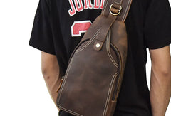 Cool Mens Leather Chest Bags Sling Bag Sling pack Shoulder sling bag For Men