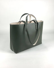 Womens Gray Leather Shoulder Tote Bags Best Tote Handbag Shopper Bags Purse for Ladies