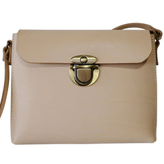 Handmade Leather Beige Womens Vintage Crossbody Purse Shoulder Bag for Women