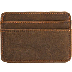 Mens Leather Slim Cards Holder Front Pocket Wallets Card Wallet for Men