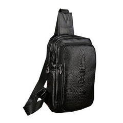 Cool Leather Mens Sling Bag Sling Shoulder Bag Sling Backpacks Chest Bag for men