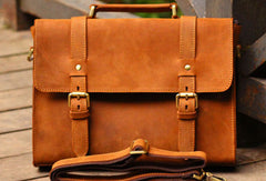 Handmade Leather Mens Cool Messenger Bag Briefcase Square Bag Chest Bag Bike Bag Cycling Bag for men