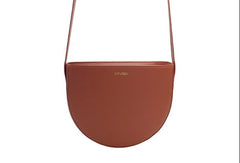 Genuine Leather Round Saddle Purse Bag Shoulder Bag for Women Leather Crossbody Bag - EverHandmade