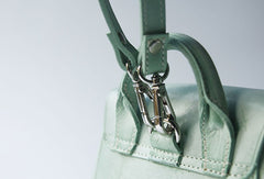 Handmade leather purse backpack green bag shoulder bag satchel bag purse women - EverHandmade