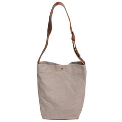 Mens Canvas Gray Cool Bucket Courier bag Messenger Bag Canvas Side Bag for Men