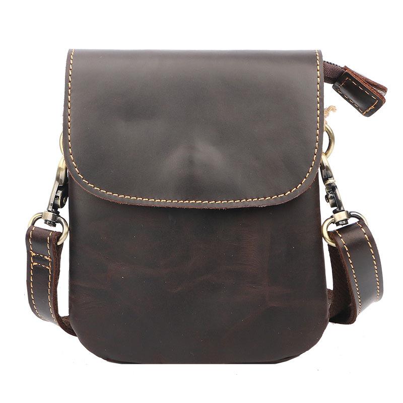 Cool Black Leather Mens Small Vertical Courier Bag Brown Messenger Bags Blue Postman Bag For Men